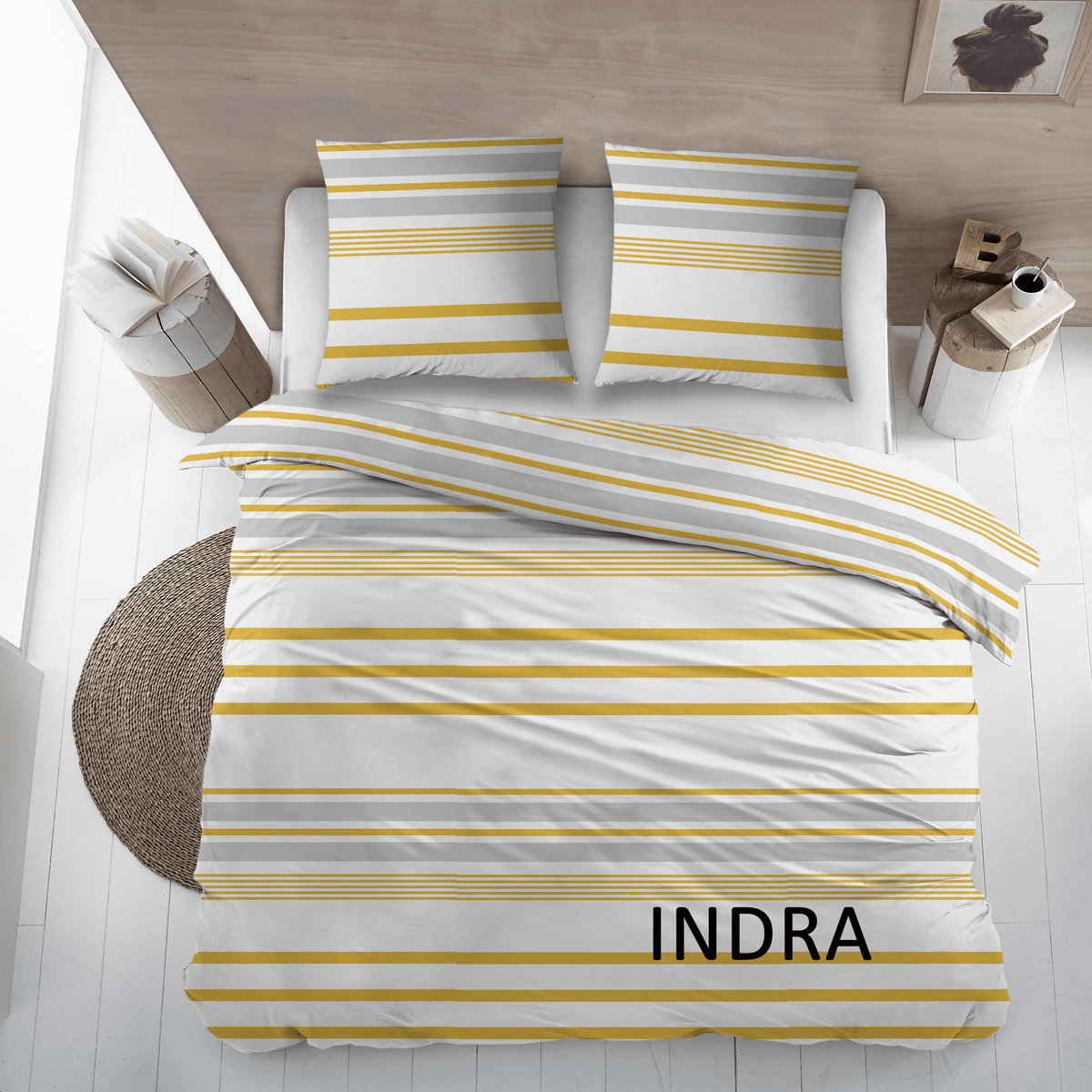 Sleepnight dekbedovertrek flanel Indra geel