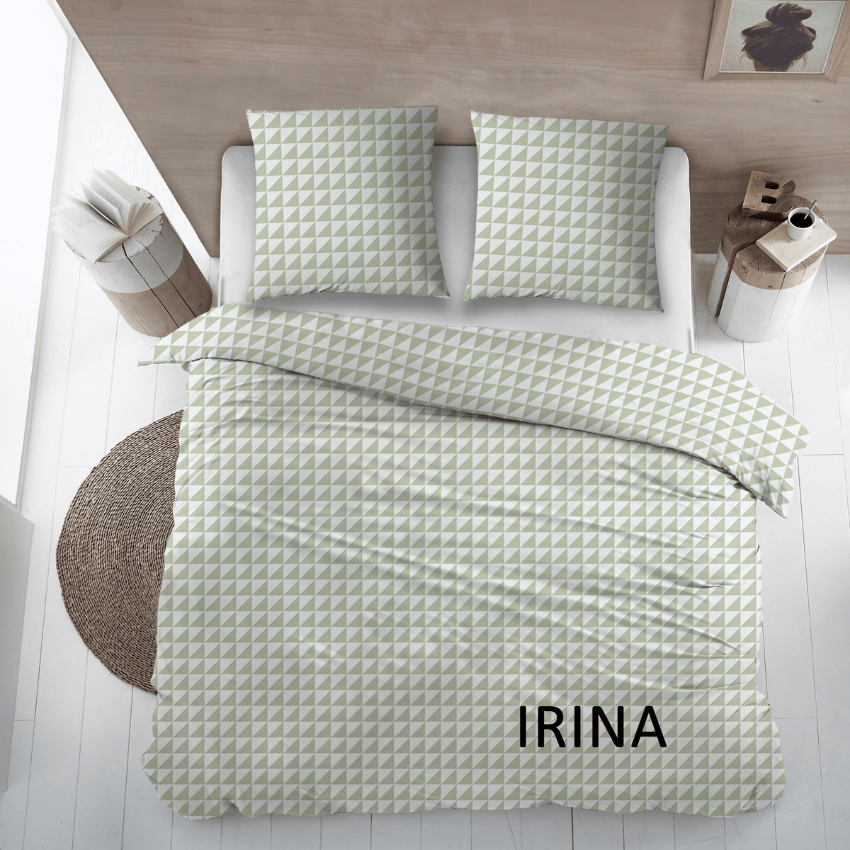 Sleepnight dekbedovertrek flanel Irina groen