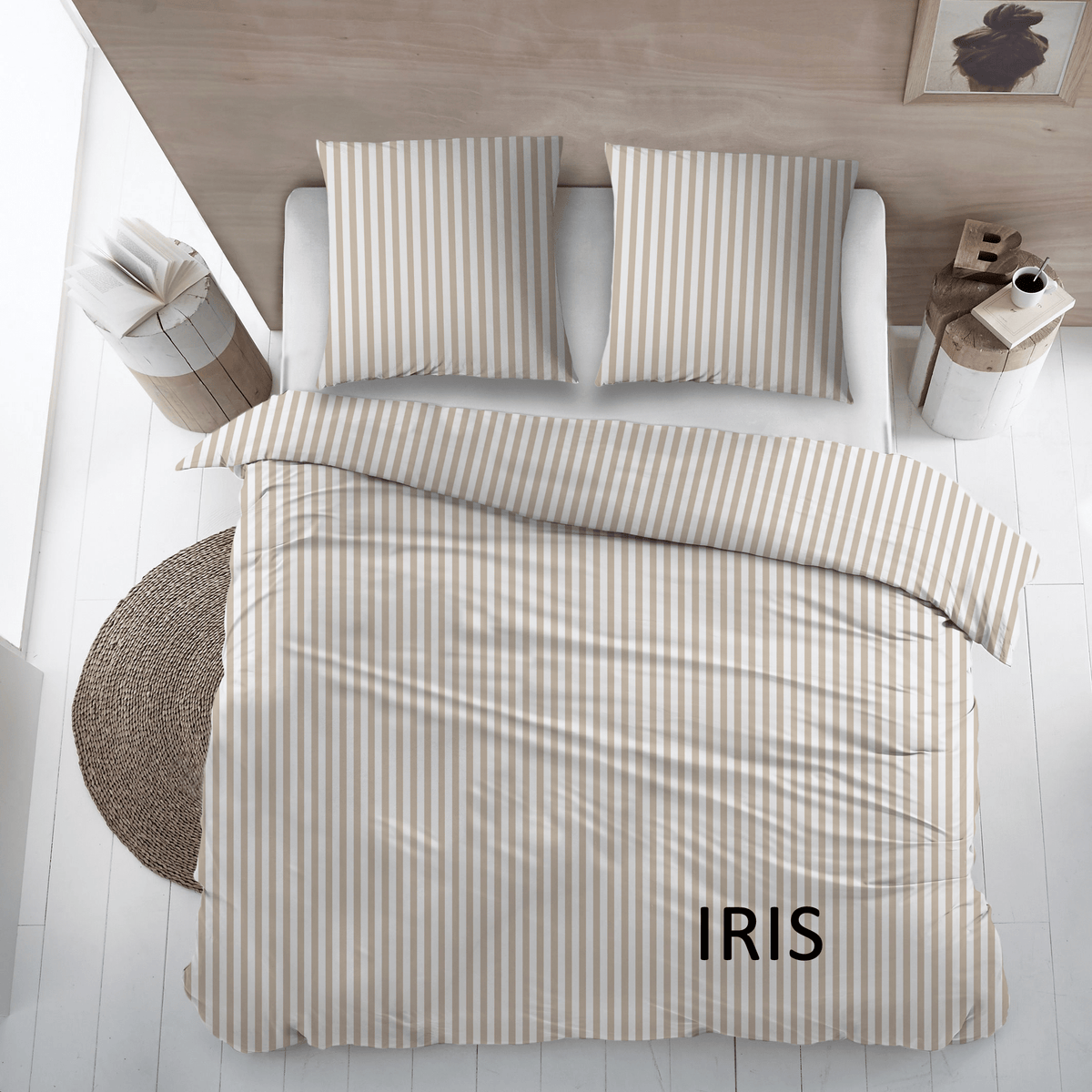 Sleepnight dekbedovertrek flanel Iris beige