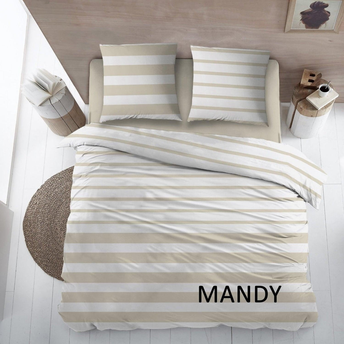 Sleepnight dekbedovertrek katoen Mandy beige