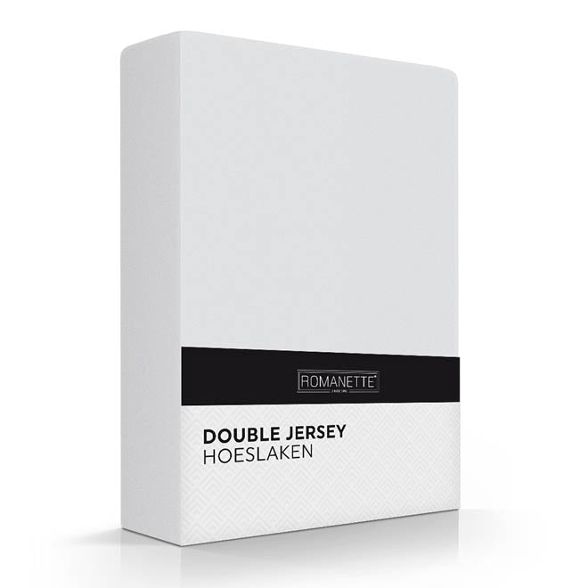 Romanette hoeslaken double jersey Silver