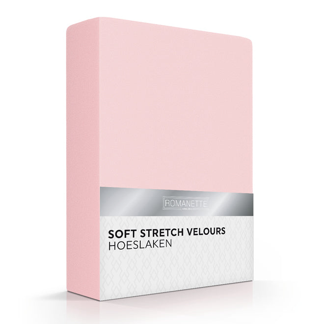 Romanette hoeslaken velours Blush