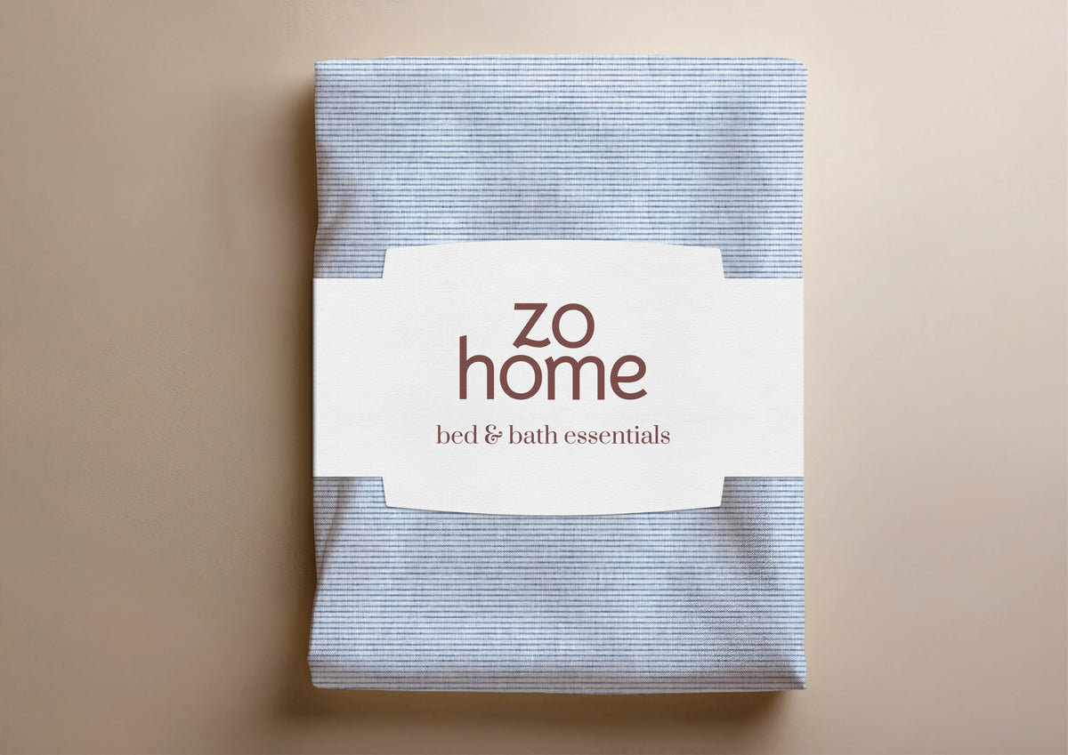 Zo Home dekbedovertrek katoen Striscia di Lino, Denim