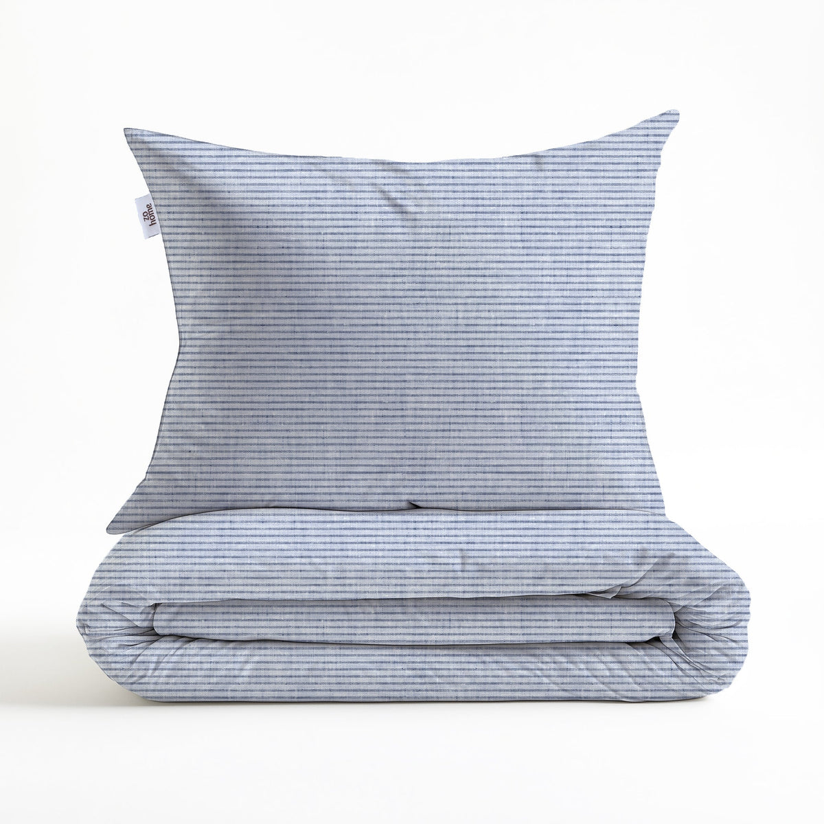Zo Home dekbedovertrek katoen Striscia di Lino, Denim