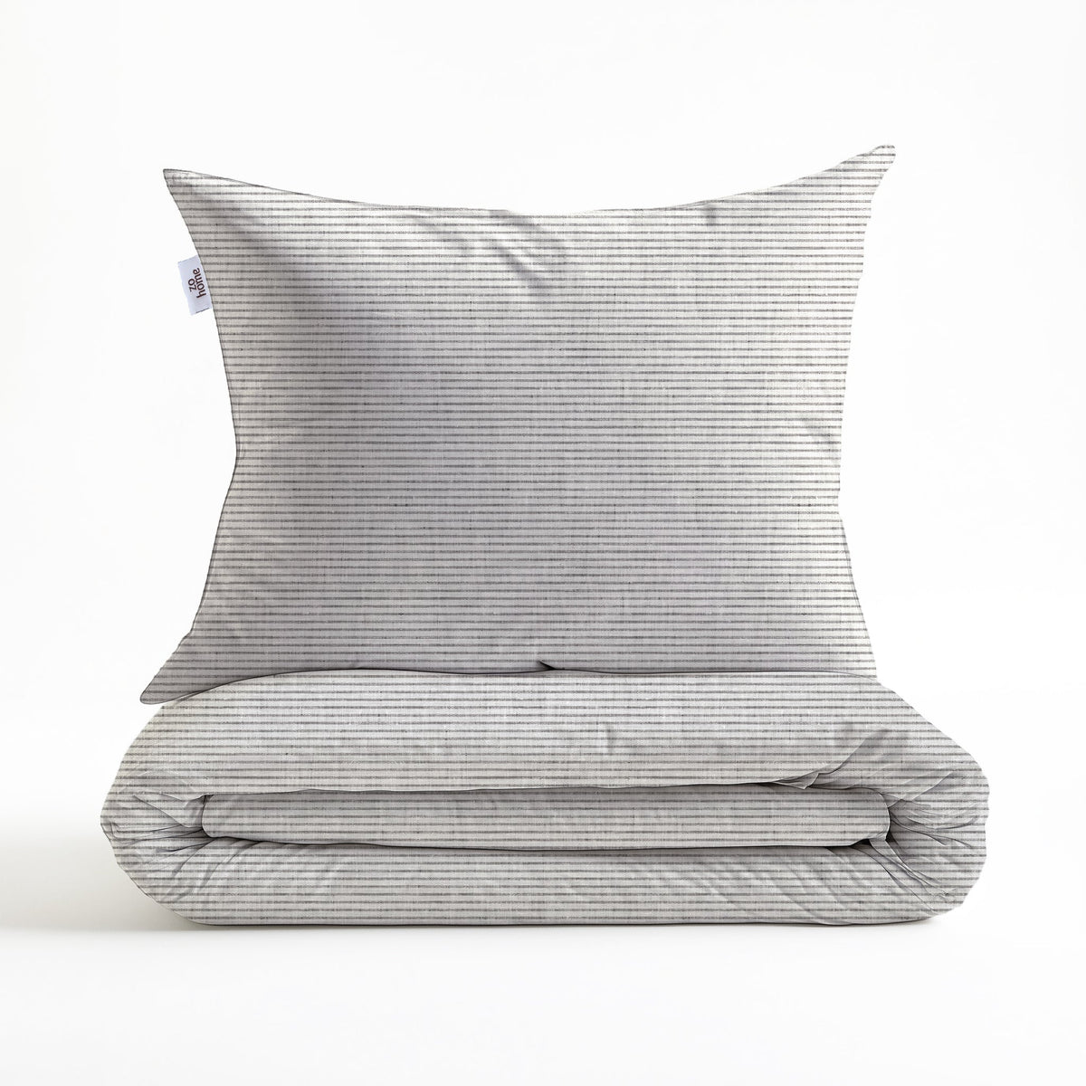 Zo Home dekbedovertrek katoen Striscia di Lino, Dove Grey
