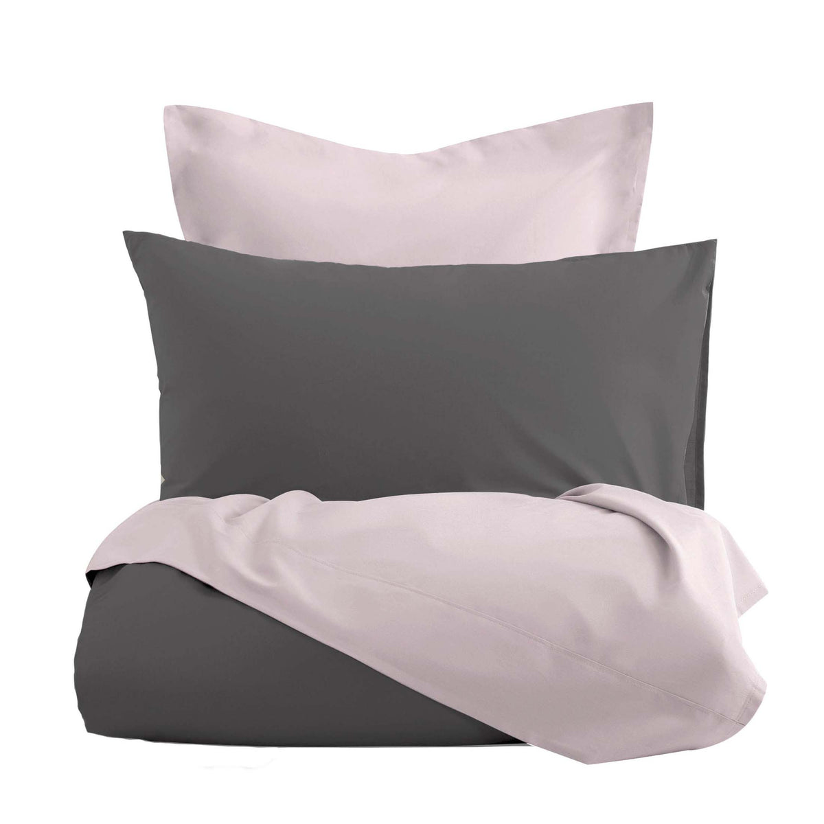 Romanette dekbedovertrek flanel Comtesse antraciet Rose
