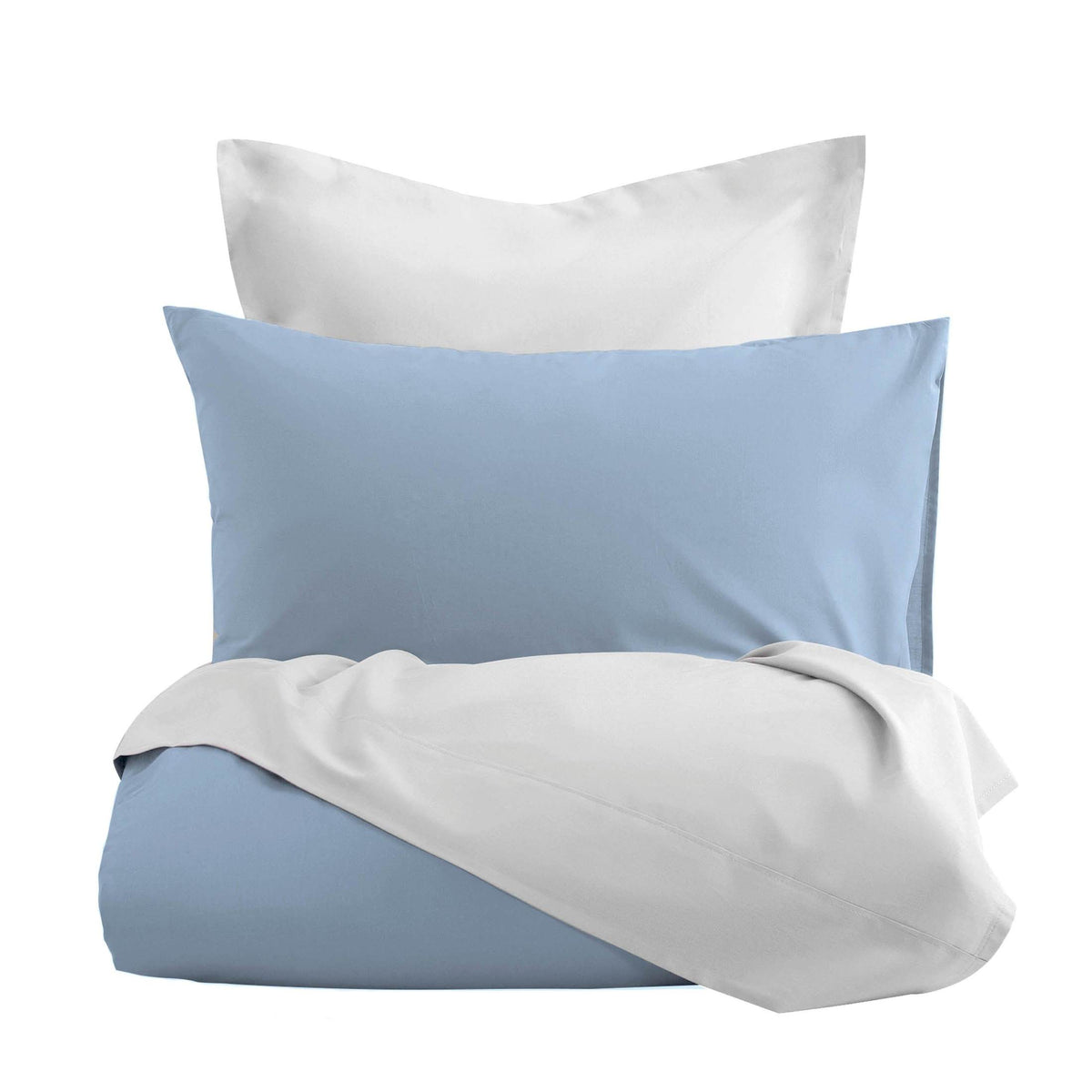 Romanette dekbedovertrek flanel Comtesse bleu wit