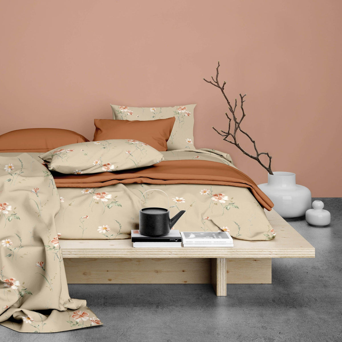 Satin d'Or dekbedovertrek Zabina beige satijn