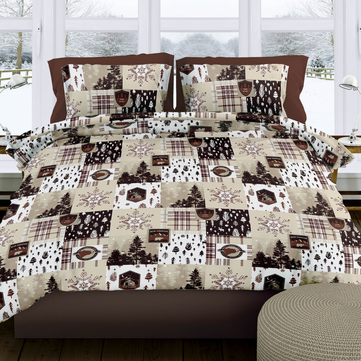 Romanette dekbedovertrek flanel Andes, Chocolate