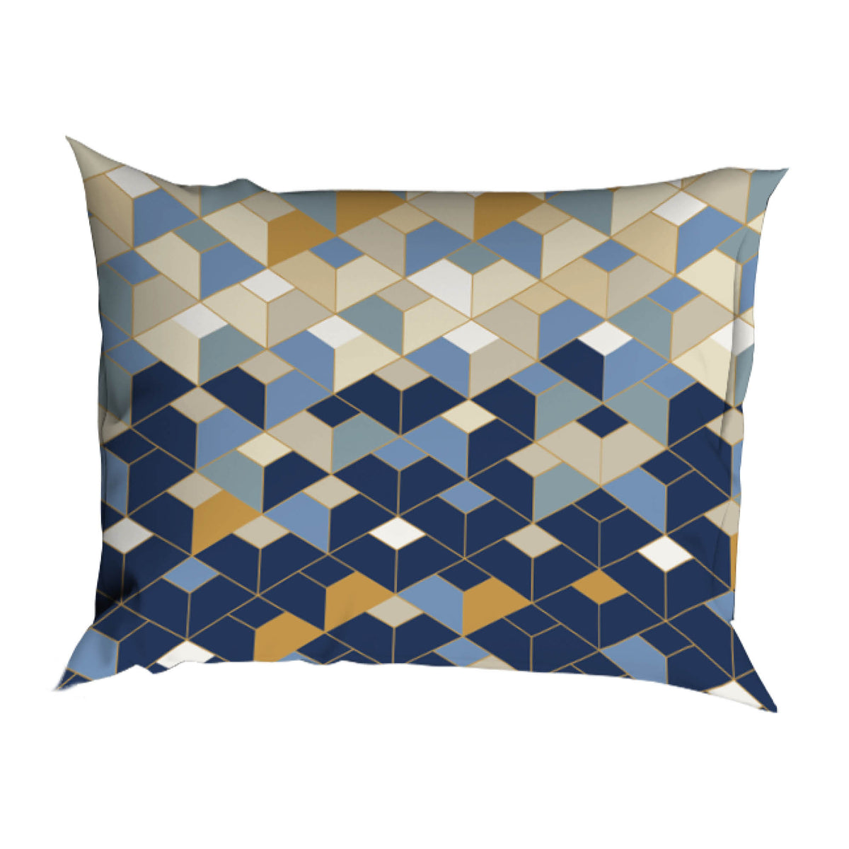Satin d'Or dekbedovertrek satijn Scoop, Blauw/Beige