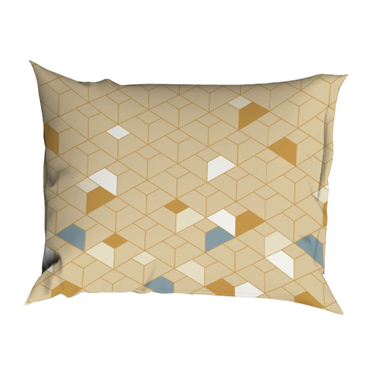 Satin d'Or dekbedovertrek satijn Scoop, Blauw/Beige
