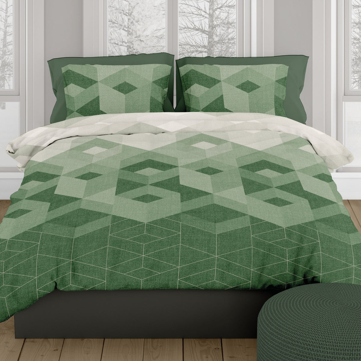 Romanette dekbedovertrek flanel Wallis Mineral
