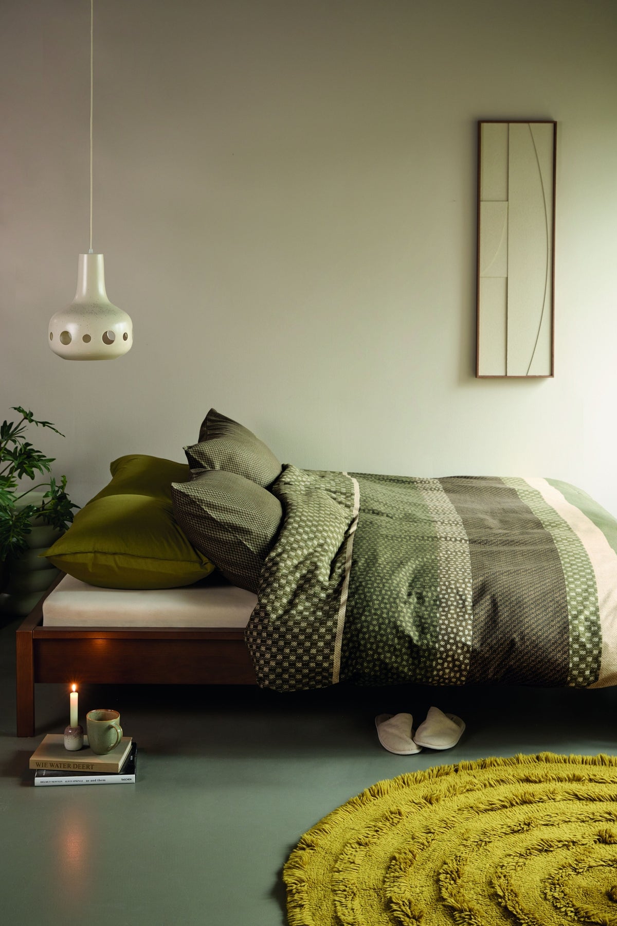 Beddinghouse dekbedovertrek flanel Fera groen