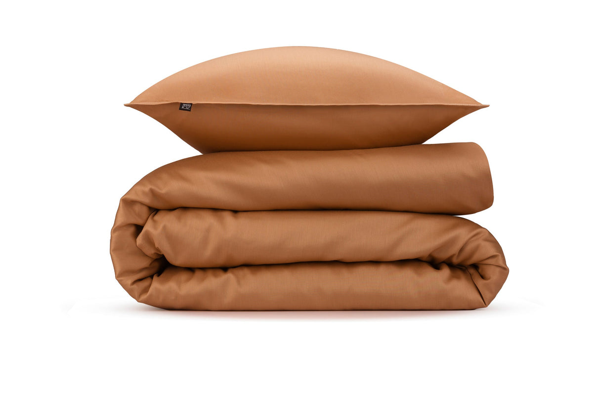 Zo Home dekbedovertrek satijn Satinado cognac Brown