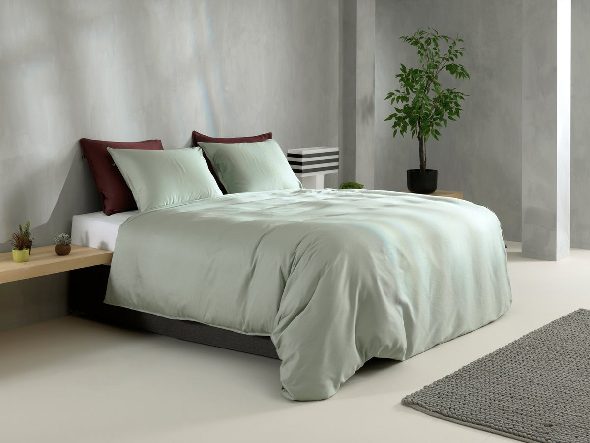 Zo Home dekbedovertrek satijn Satinado Foam Green