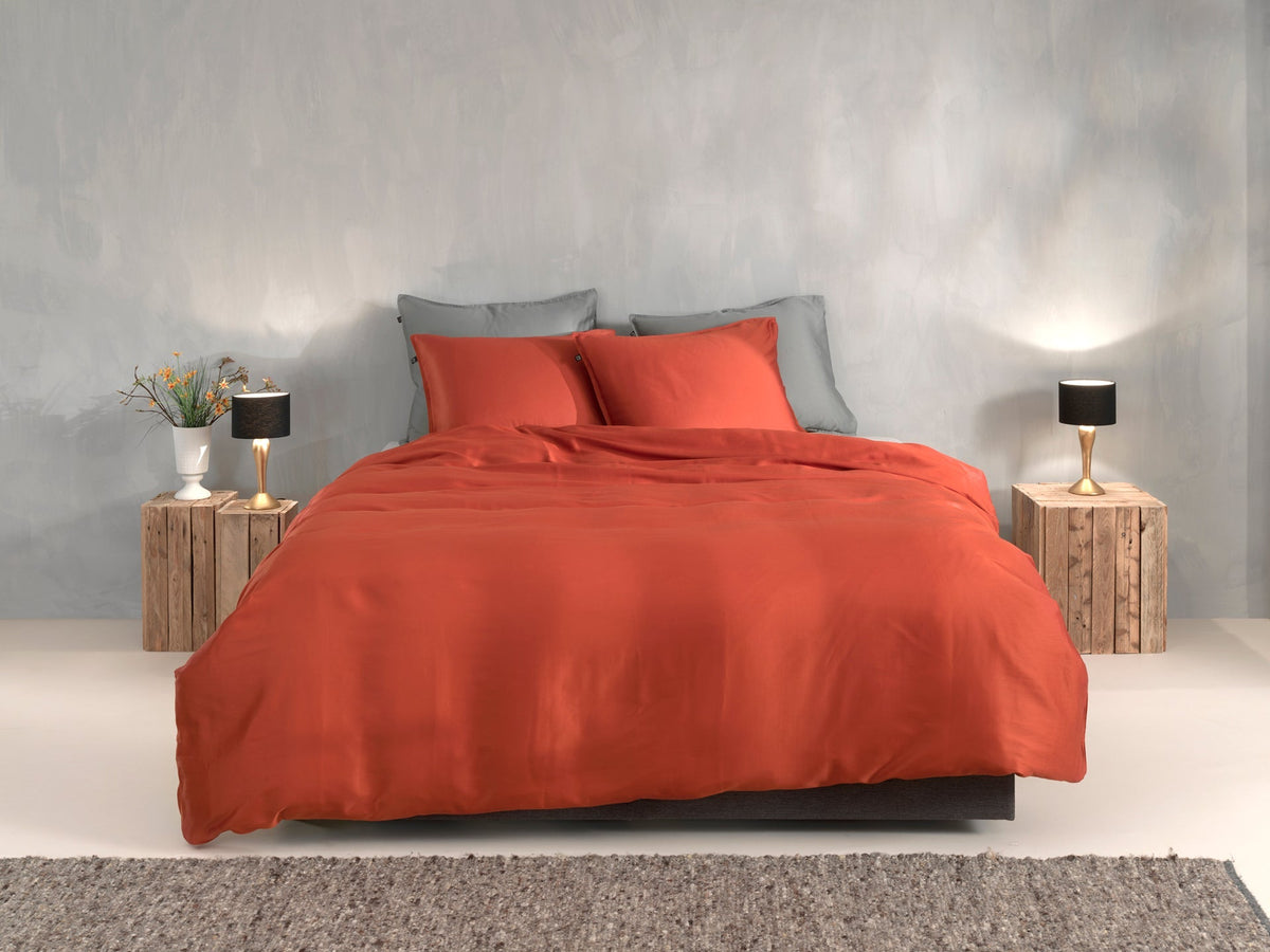 Zo Home dekbedovertrek satijn Satinado Copper Orange