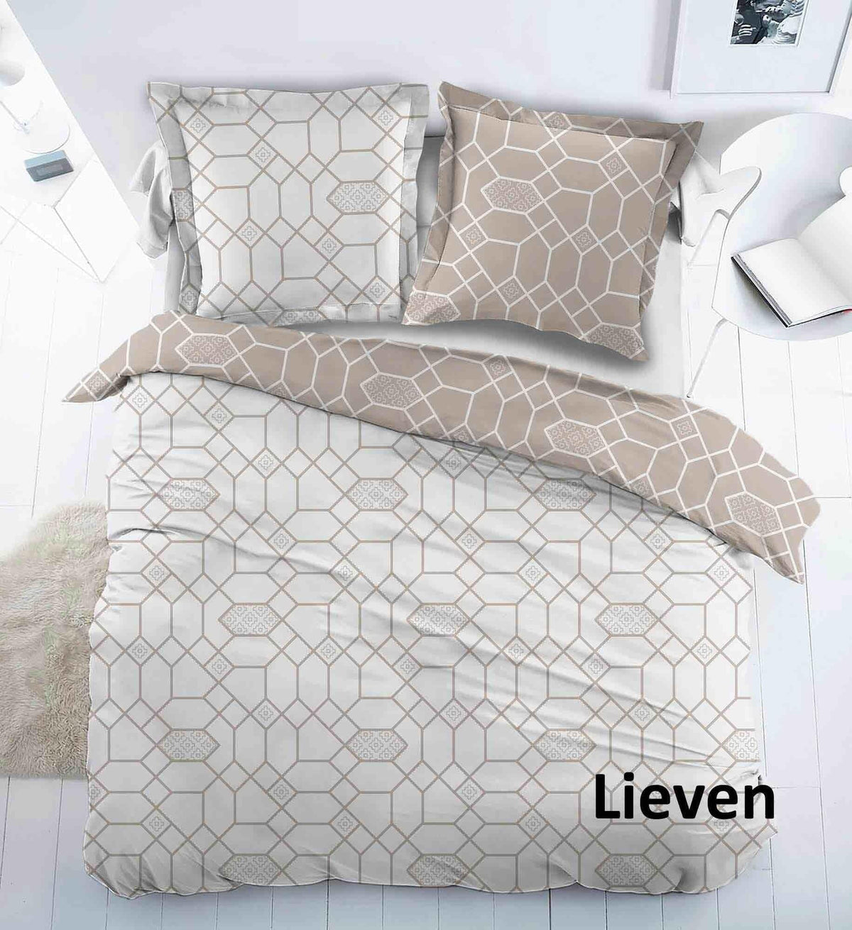 Sleepnight Lakenset flanel Lieven taupe