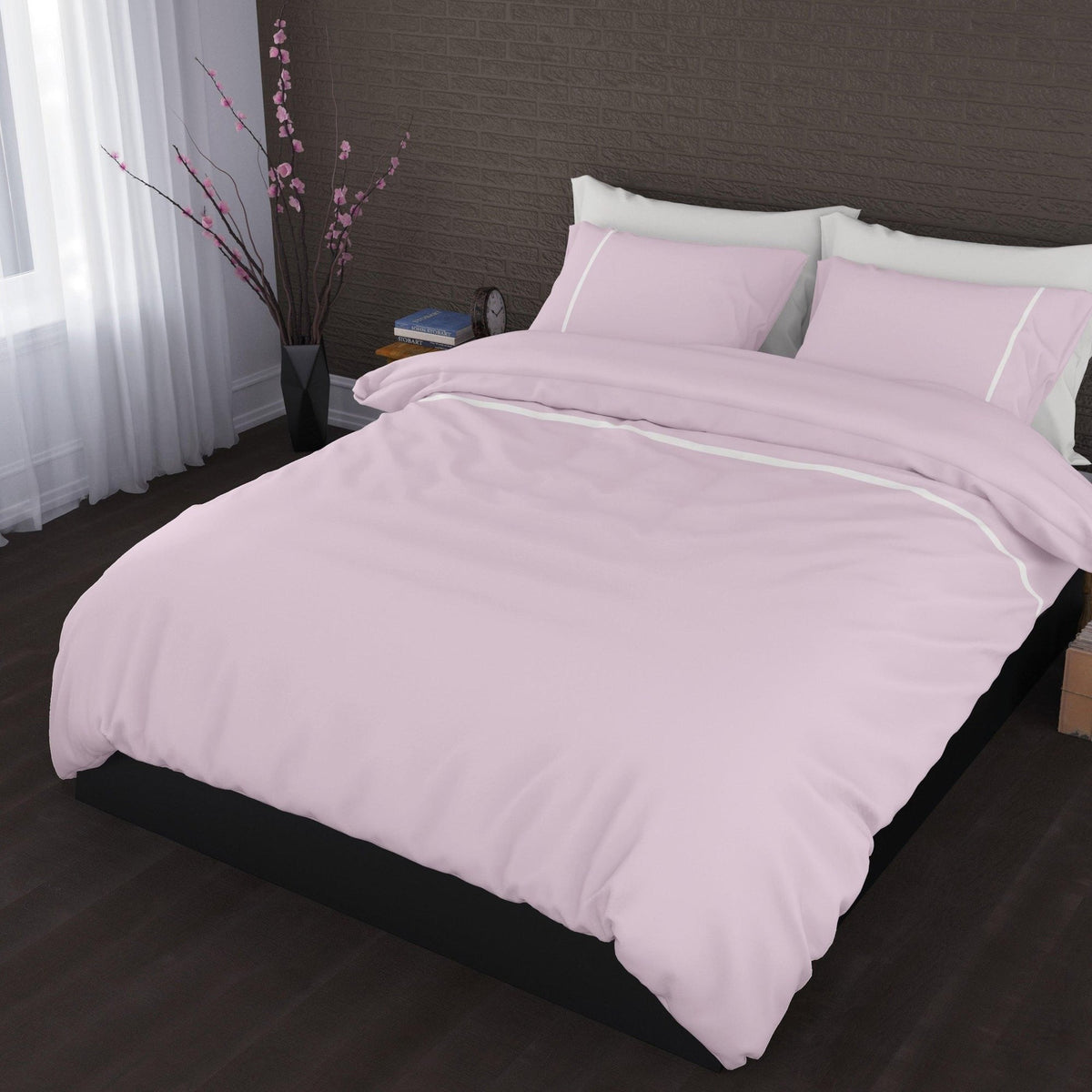 Romanette dekbedovertrek flanel Duchesse roze