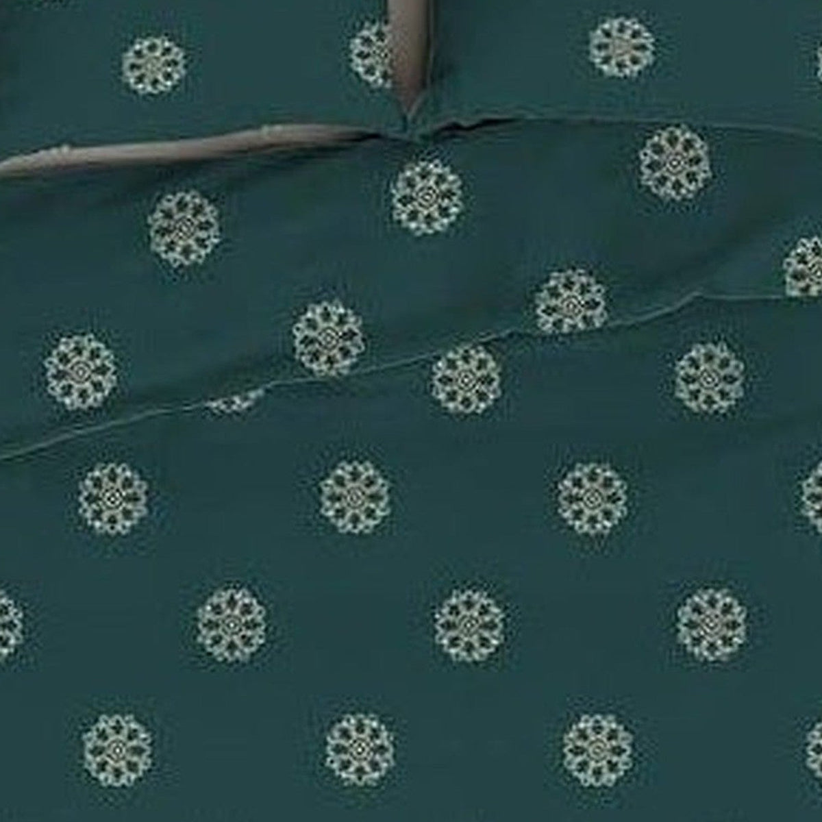 Romanette dekbedovertrek flanel Flocons Forest Green