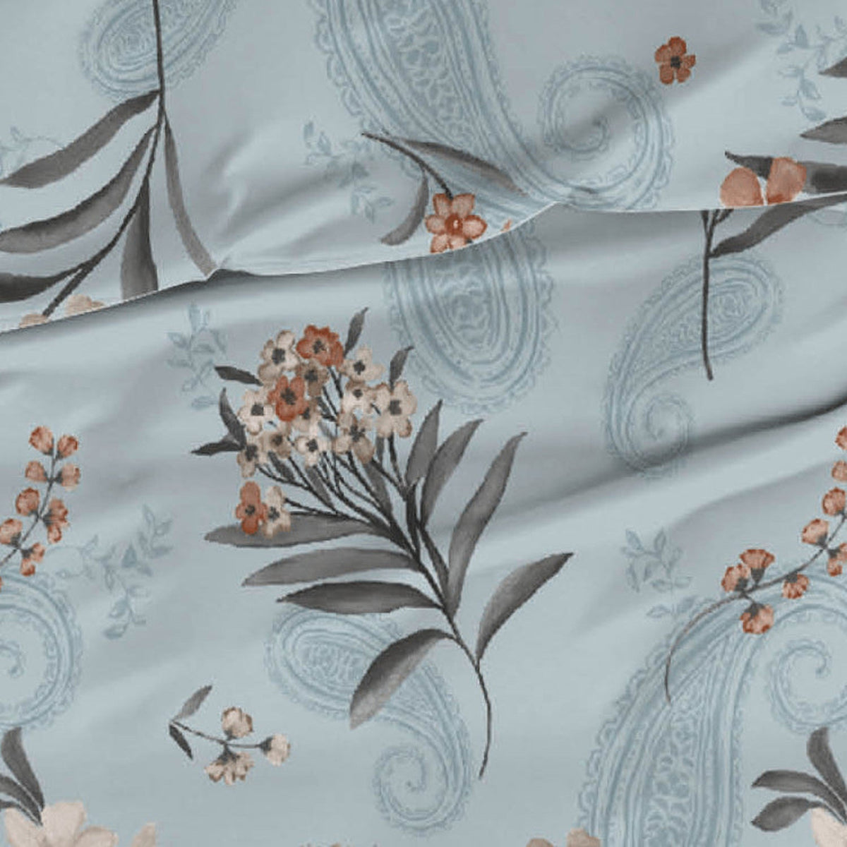 Satin d'Or dekbedovertrek satijn Rodarte Stone Blue