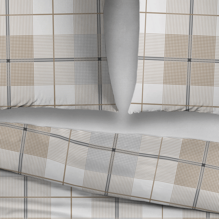Sleepnight Lakenset flanel Evelien grijs beige