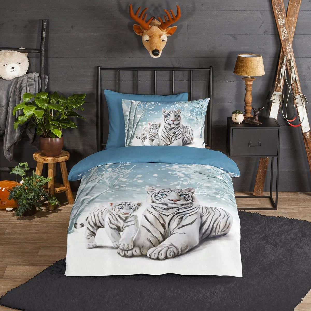 Good Morning Dekbedovertrek Flanel Safe Blauw