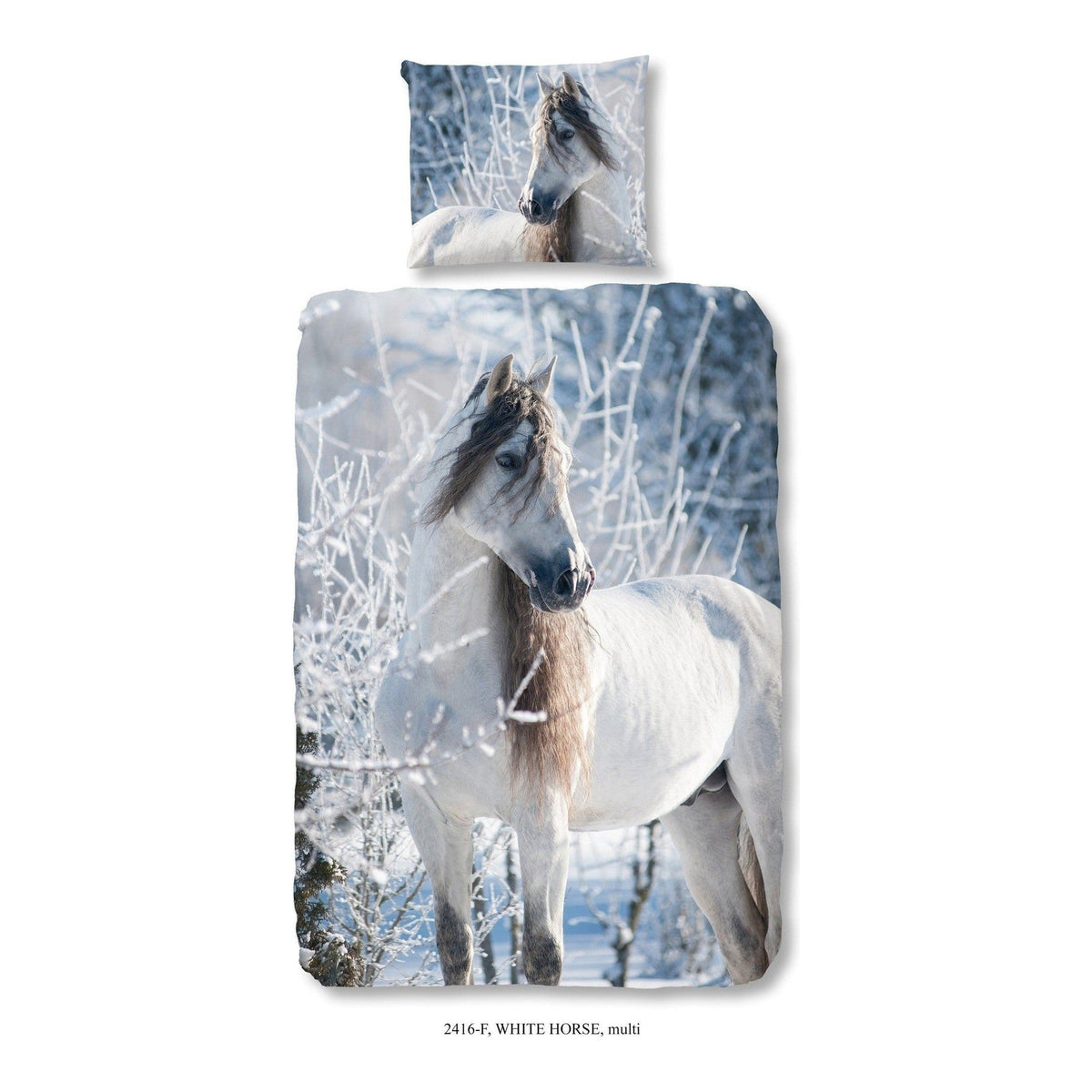 Good Morning dekbedovertrek flanel White Horse Multi