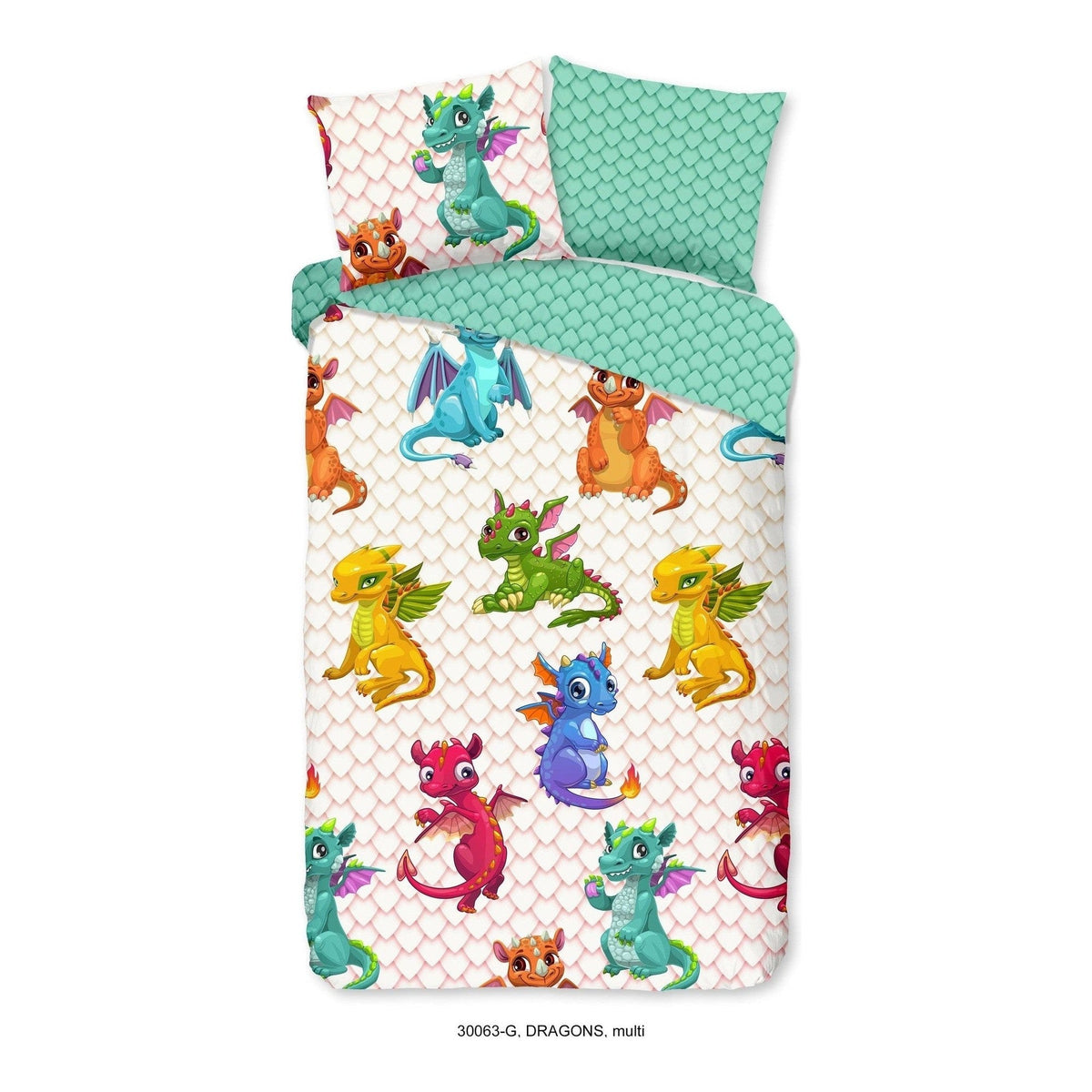 Good Morning dekbedovertrek katoen Dragons Multi