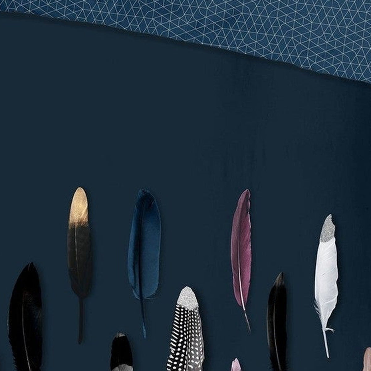 Good Morning dekbedovertrek katoen Feathers, Blue