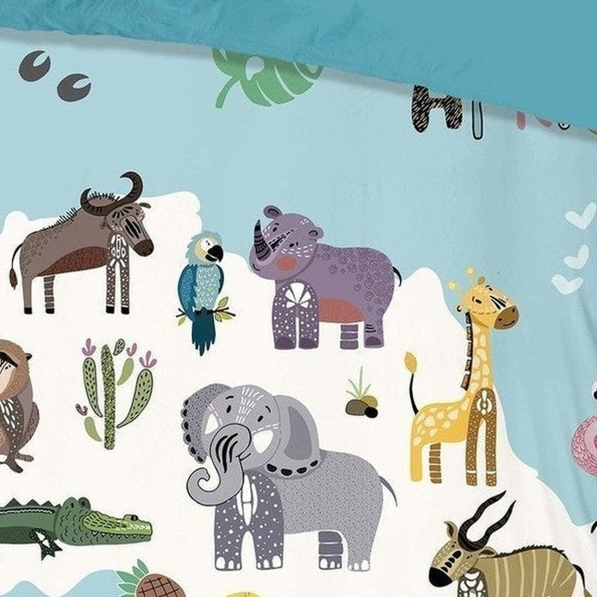 Good Morning Bettbezug Baumwolle Wildlife Aqua