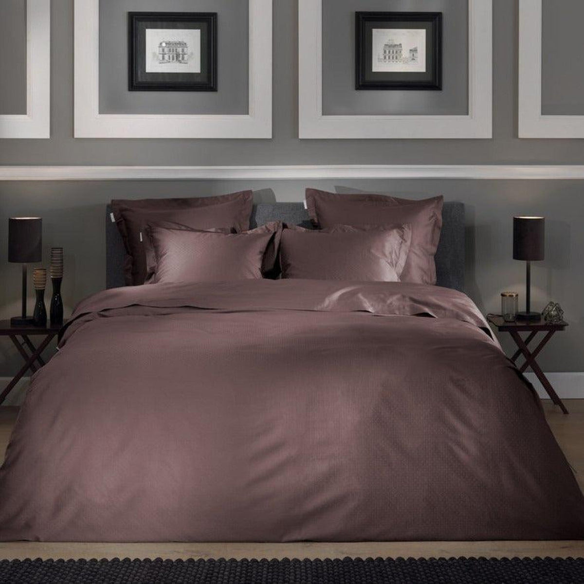Heckettlane dekbedovertrek Punto Marsala Brown satijn