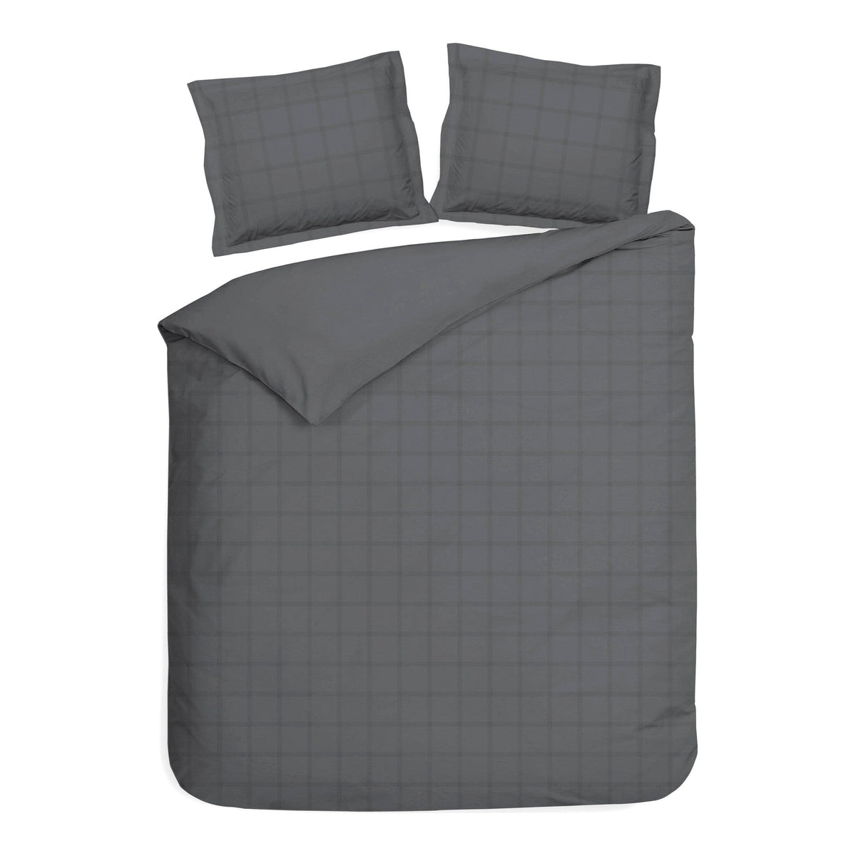 Heckettlane dekbedovertrek Diamante Classic Anthracite katoen-satijn