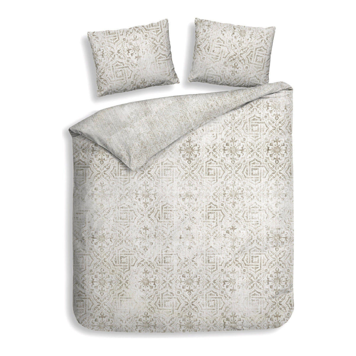 Heckettlane dekbedovertrek Emeralda Beige katoen-satijn