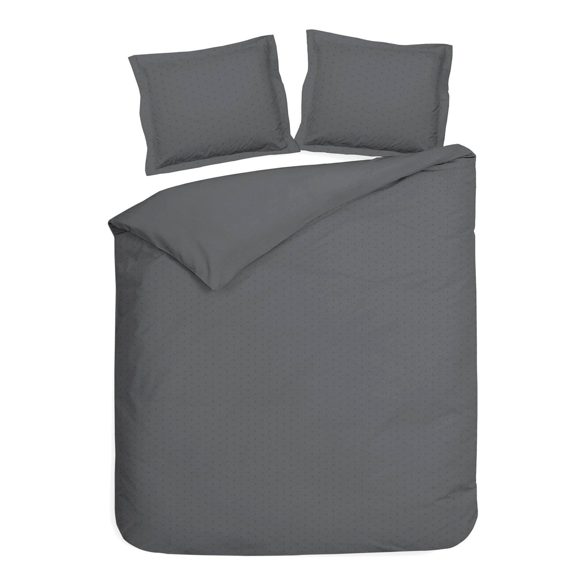 Heckettlane dekbedovertrek Punto Classic Anthracite katoen-satijn