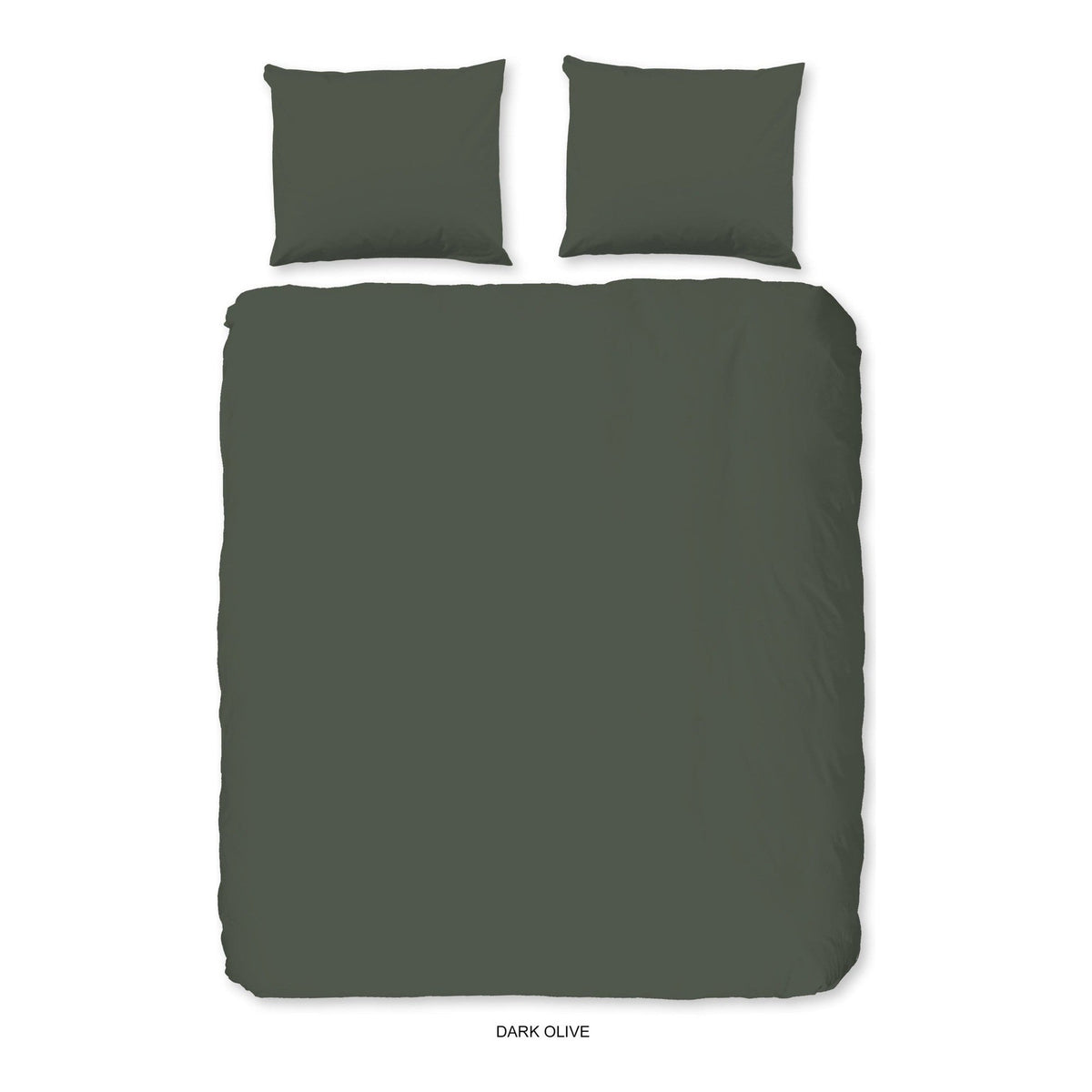 HIP dekbedovertrek satijn uni, Olive Green