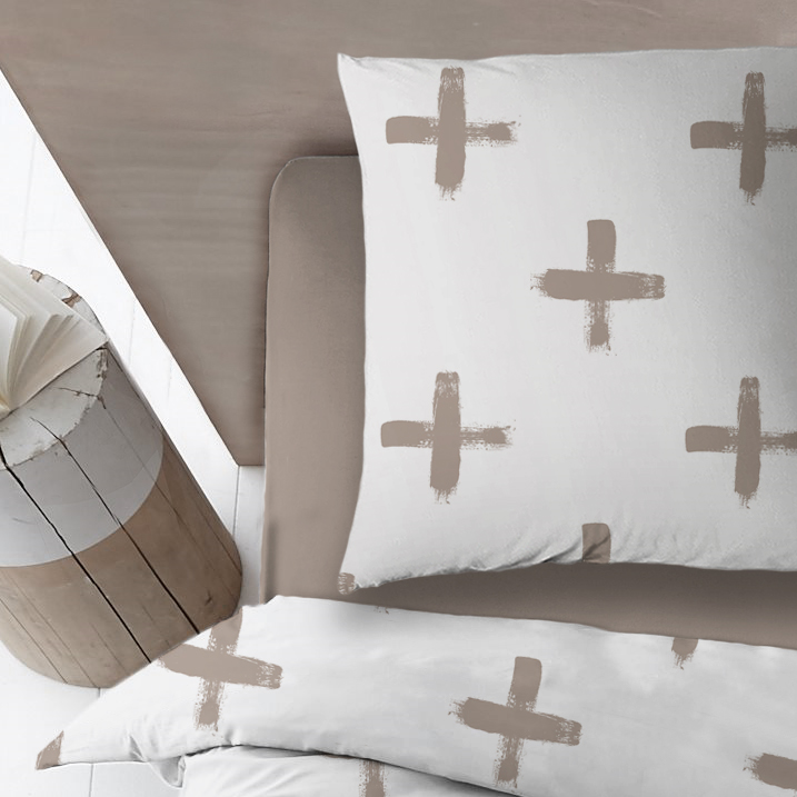 Sleepnight Lakenset katoen Kely, taupe