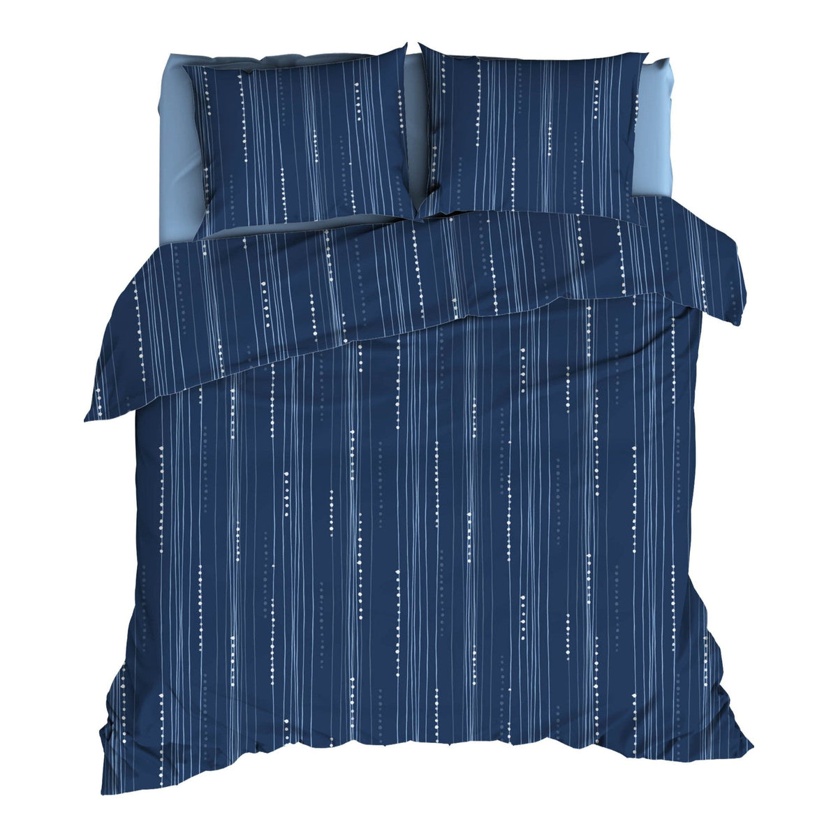 Romanette dekbedovertrek katoen Bondi, Denim Blue