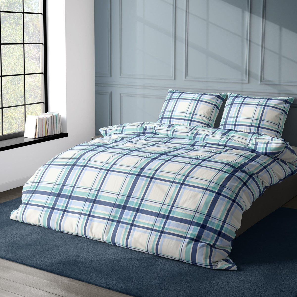 Romanette dekbedovertrek katoen Flair Coastal Blue