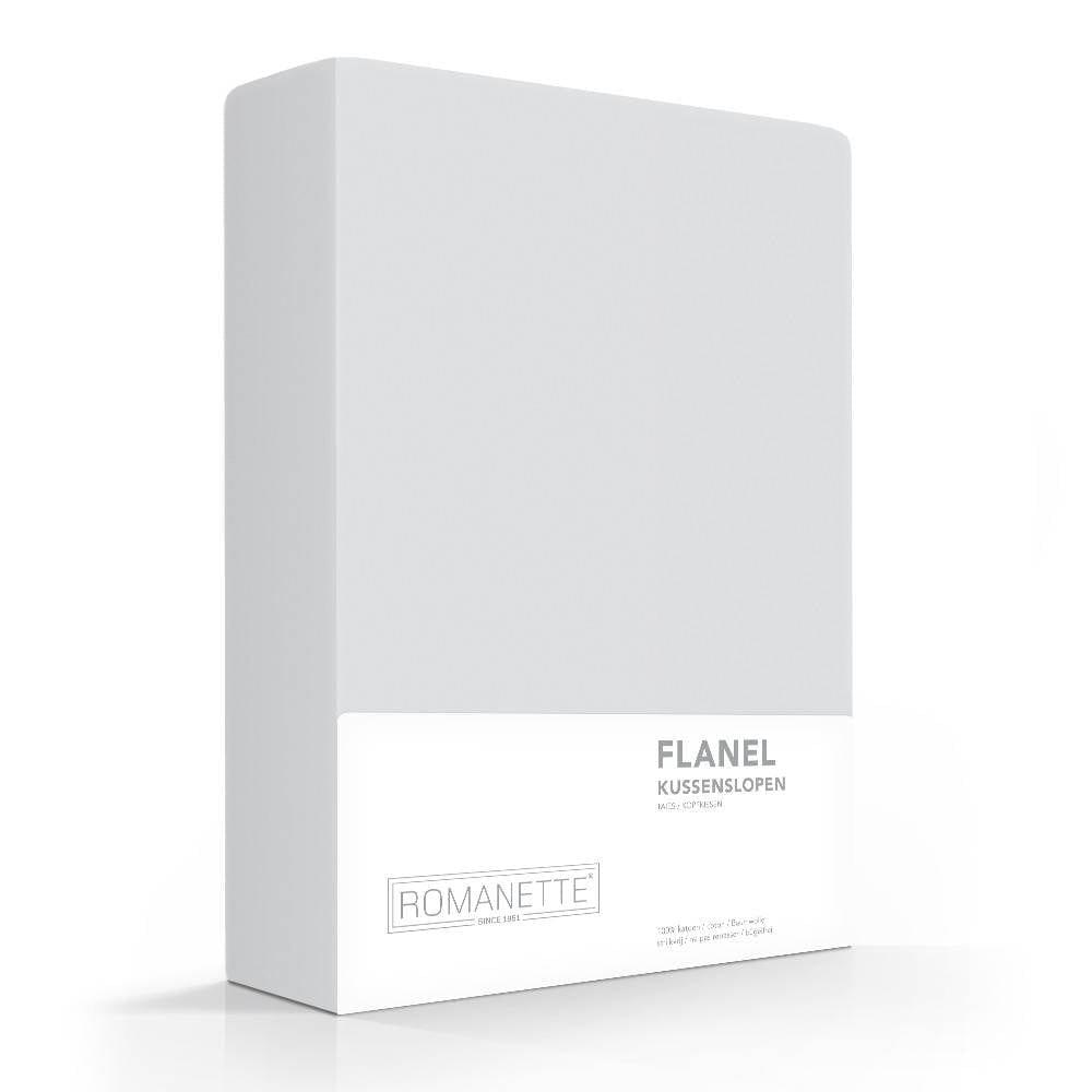 Romanette kussenslopen flanel Silver (grijs) (2 Stuks)