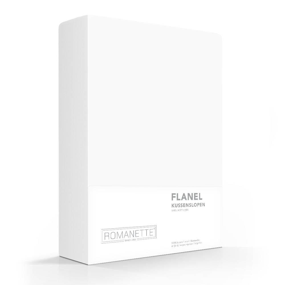Romanette kussenslopen flanel wit (2 Stuks)