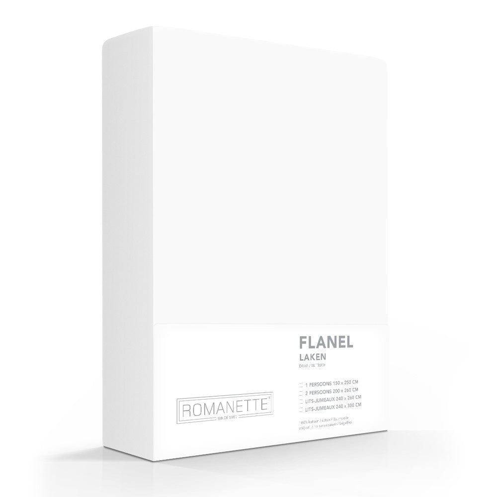 Romanette laken flanel wit