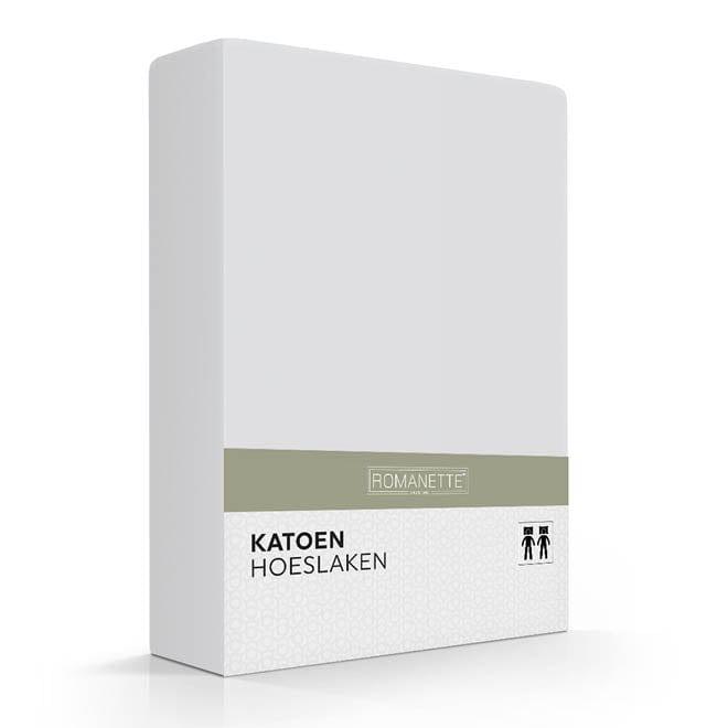 Romanette hoeslaken Basic katoen Silver
