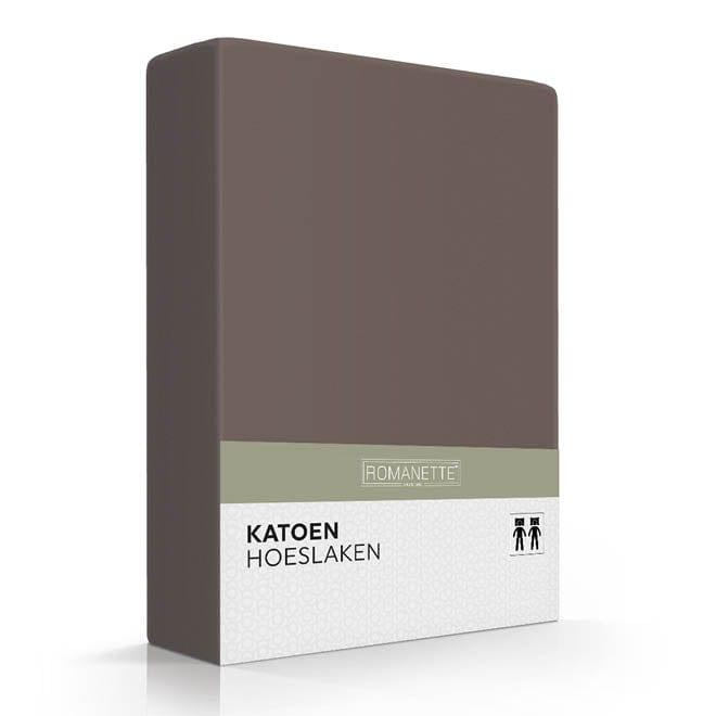 Romanette hoeslaken Basic katoen taupe