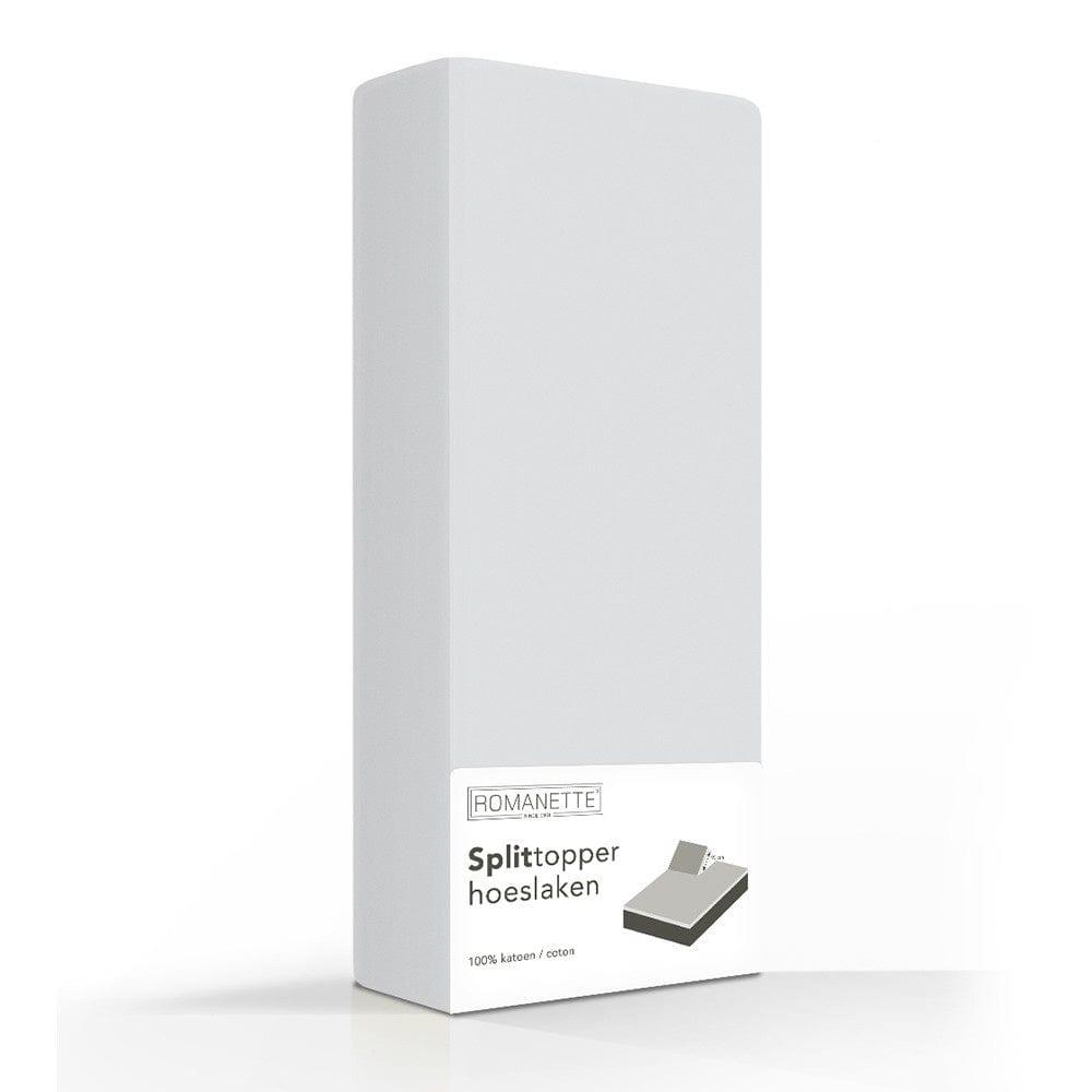 Romanette Split topper hoeslaken katoen Silver