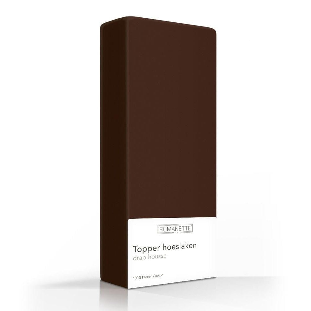 Romanette topper hoeslaken katoen bruin
