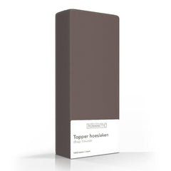 Romanette Topper Hoeslaken Katoen Taupe