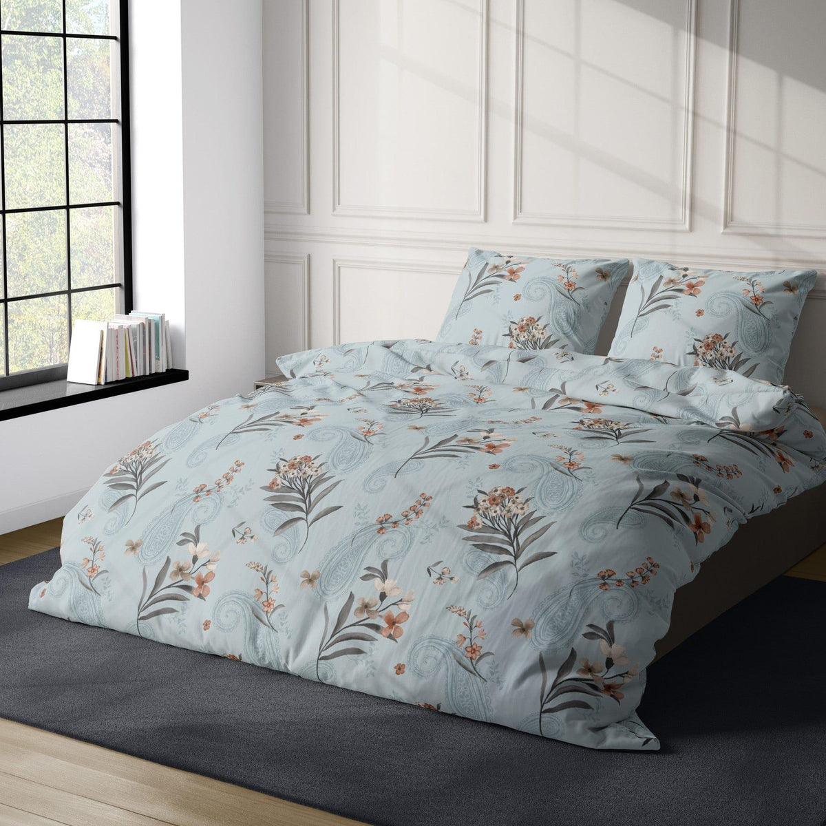 Satin d'Or dekbedovertrek satijn Rodarte Stone Blue