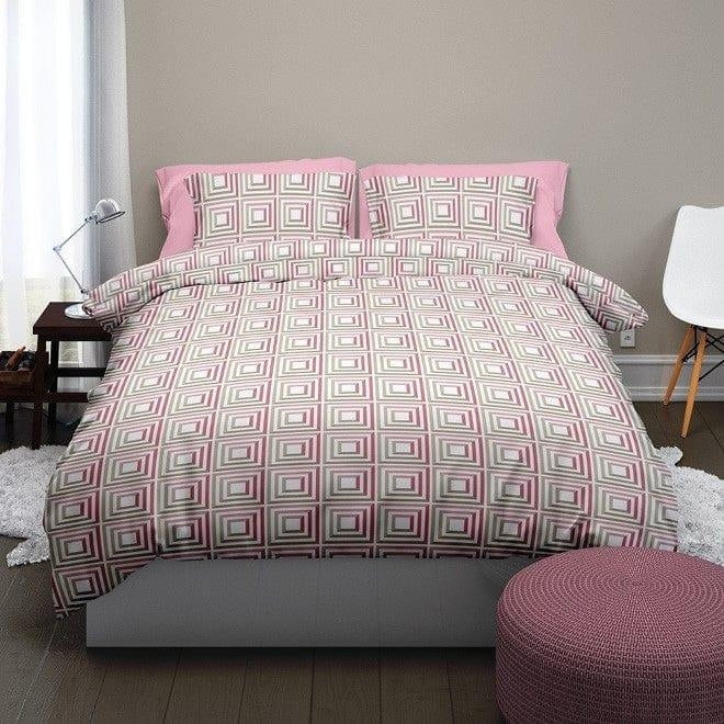 Satin d'Or dekbedovertrek satijn Tiles Rose