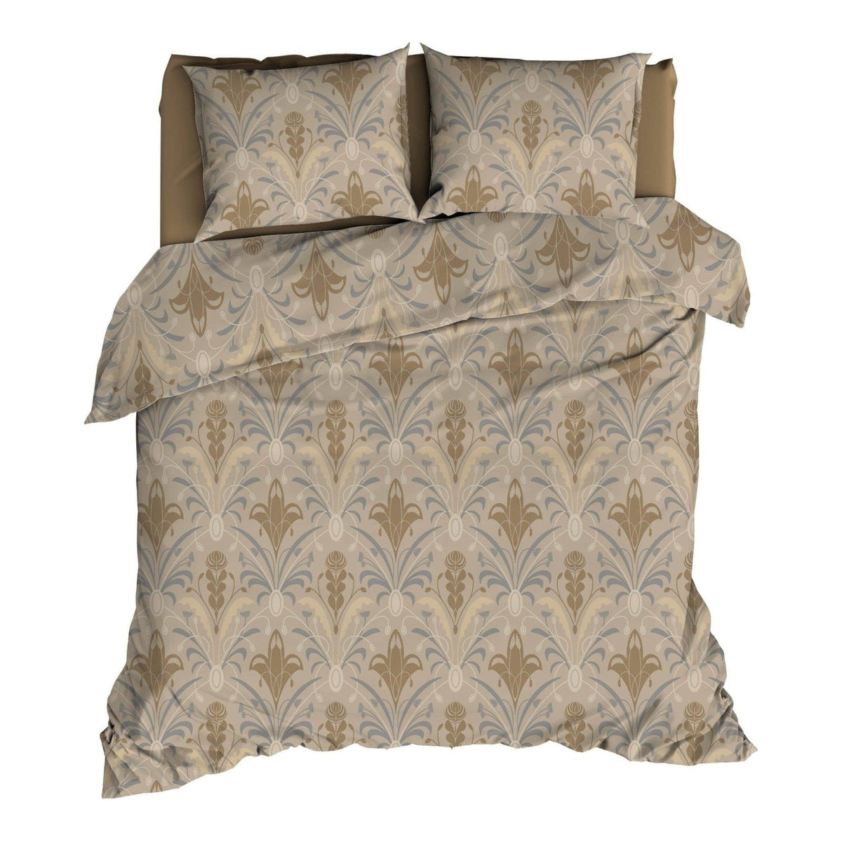 Satin d'Or dekbedovertrek Belgravria beige grijs satijn