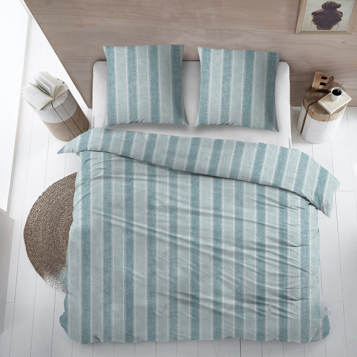 Sleepnight dekbedovertrek flanel Penelope blauw